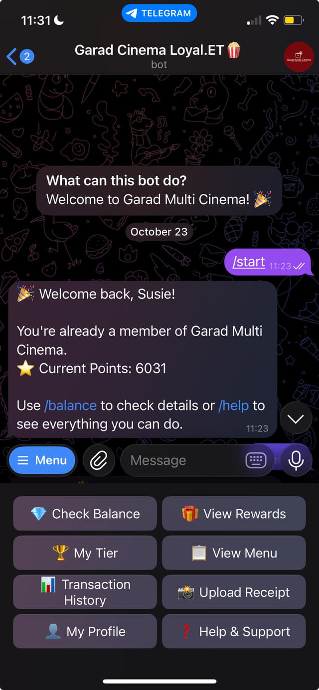LOYAL-ET Telegram Bot Experience